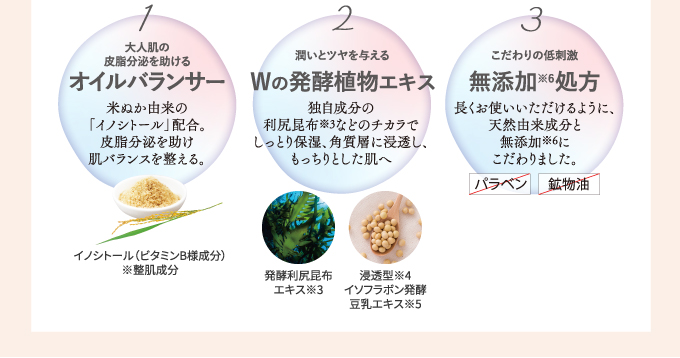 オイルバランサー Wの発酵植物エキス 無添加処方