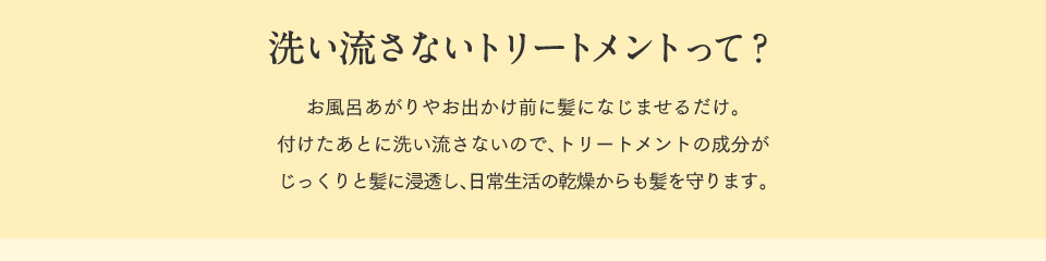 洗い流さないトリートメントって?