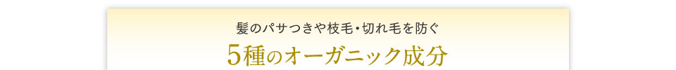 髪のパサつきや枝毛・切れ毛を防ぐ5種のオーガニック成分