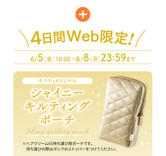 4日間Web限定!サスティオリジナル シャイニーキイルティングポーチ