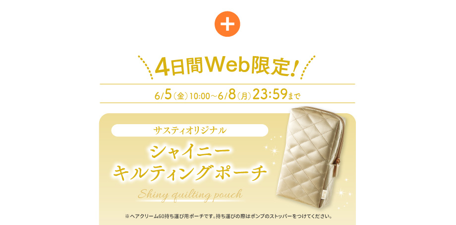 4日間Web限定!サスティオリジナル シャイニーキイルティングポーチ