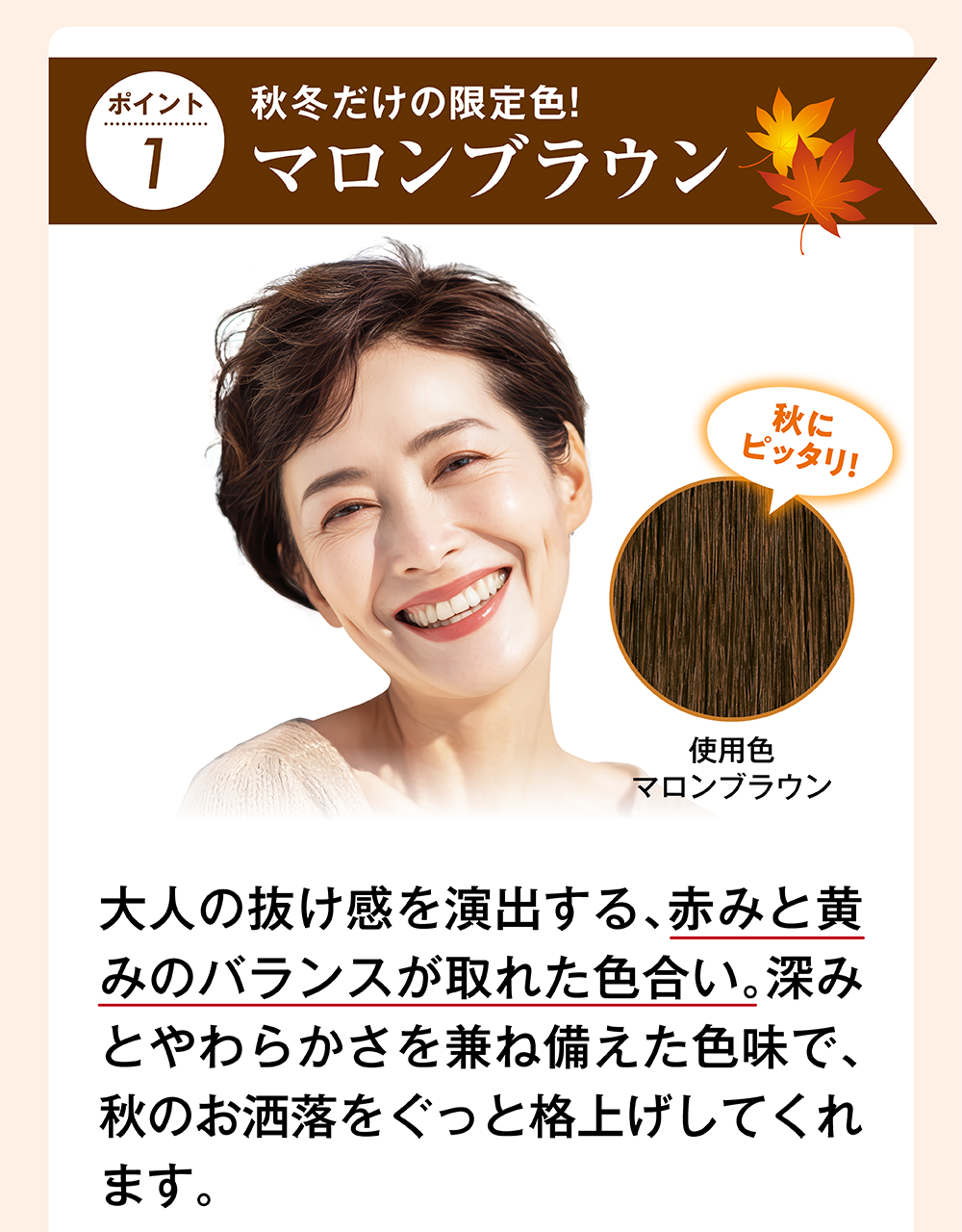 秋冬だけの限定色！マロンブラウン