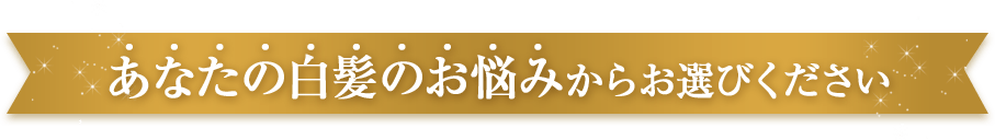 あなたの白髪のお悩みからお選びください