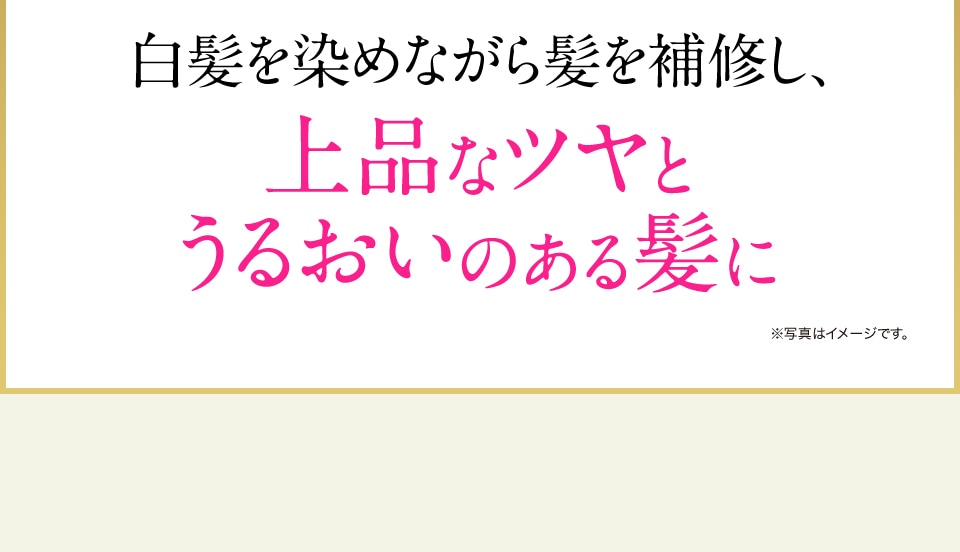 白髪を染めながら髪を補修し、上品なツヤとうるおいのある髪に ※写真はイメージです。