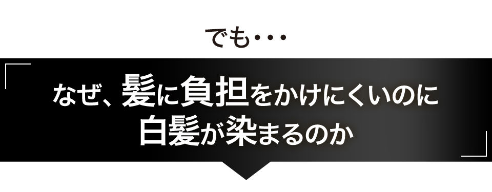 でも・・・ なぜ、髪に負担をかけにくいのに白髪が染まるの??