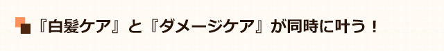 『白髪ケア』と『ダメージケア』が同時に叶う!