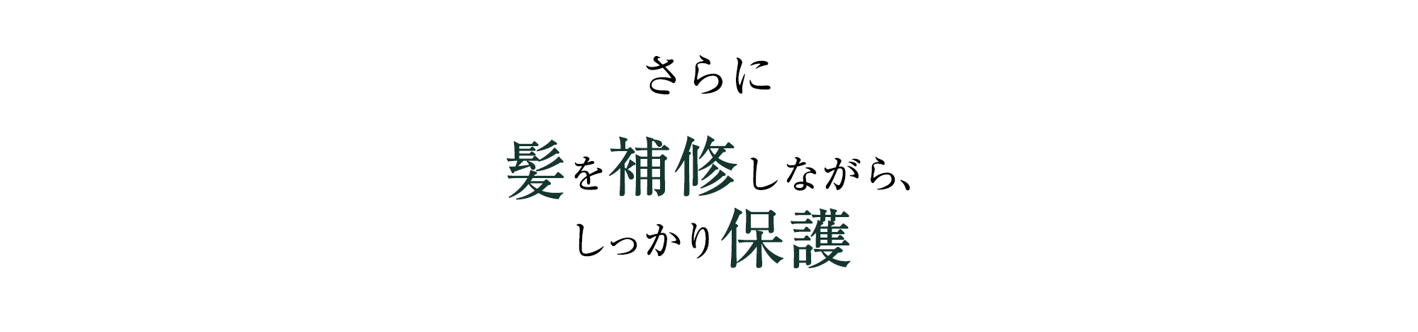 さらに髪を補脩しながら、しっかり保護