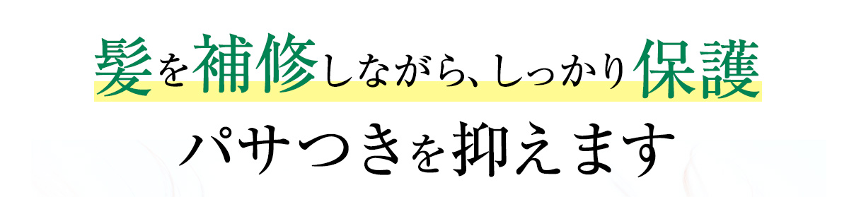 髪を補修しながら、しっかり保護　パサつきを抑えます