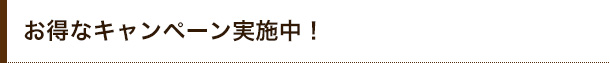 お得なキャンペーン実施中!