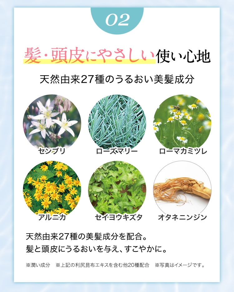 02 髪・頭皮にやさしい使い心地