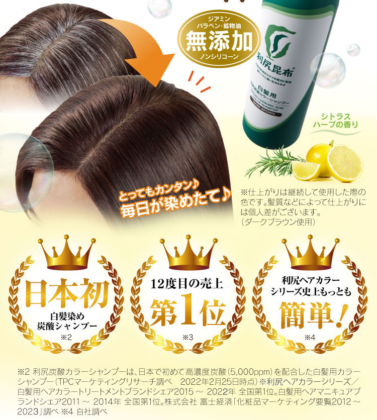 利尻ヘアカラー・無添加化粧品 自然派clubサスティ［白髪用］利尻炭酸