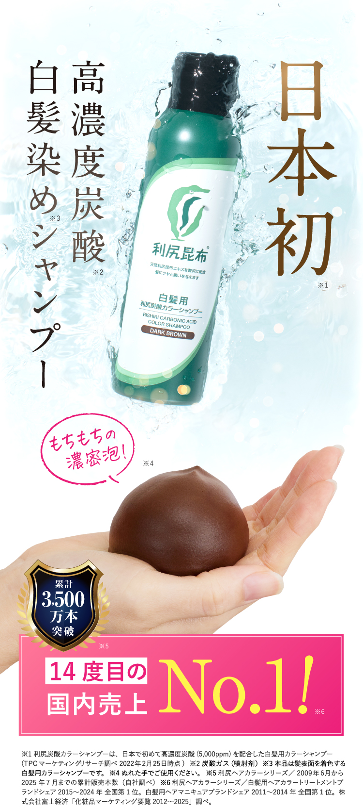 自然派clubサスティ 白髪用 利尻炭酸カラーシャンプー ダークブラウン 利尻ヘアカラー・無添加化粧品 自然派clubサスティ[白髪用] 利尻