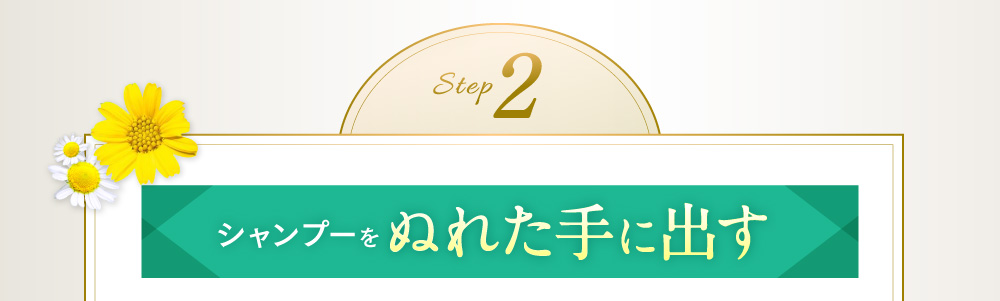 step2 シャンプーをぬれた手に出す