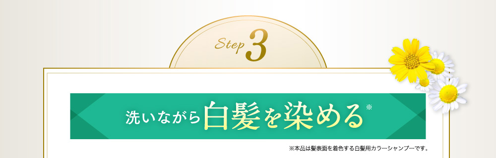 step3 洗いながら白髪を染める