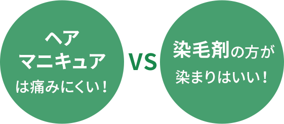 ヘアマニキュアは痛みにくい！vs染毛剤の方が染まりはいい！