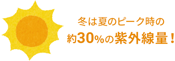 冬は夏のピーク時の約30%の紫外線量！