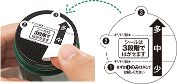 3段階で出る量を調整できます