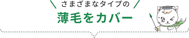 さまざまなタイプの薄毛をカバー